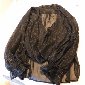 AllSaints Black blouse with metallic threading.